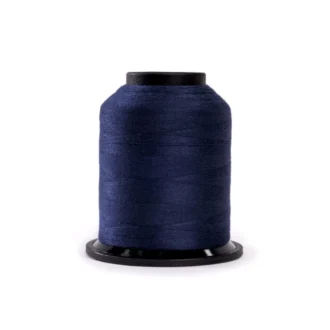 Grace Finesse 50 wt Polyester Thread – Midnight Blue – Deep navy blue quilting thread on a 1,100-yard mini cone